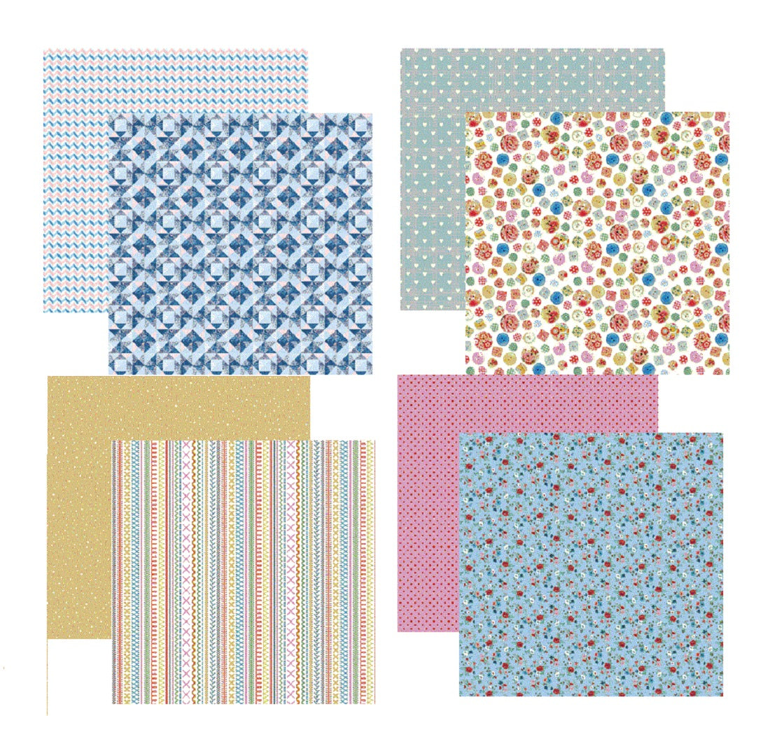Stitch and Sew Scrapbook Paper Set 12x12 - 4 Sheets – Country Croppers