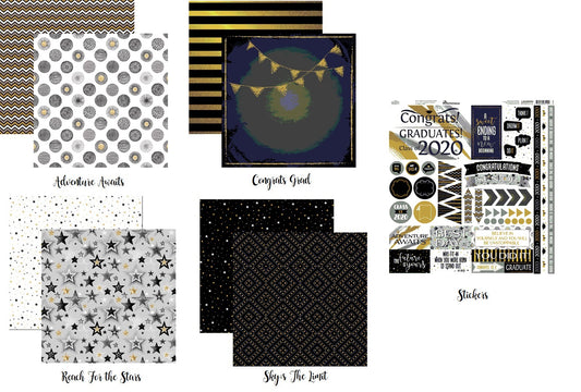 The Graduate Scrapbook Papers and Stickers Set by Reminisce