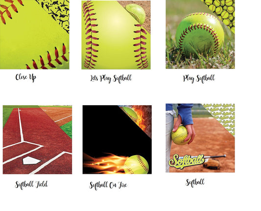 The Softball Collection Scrapbook Paper Set