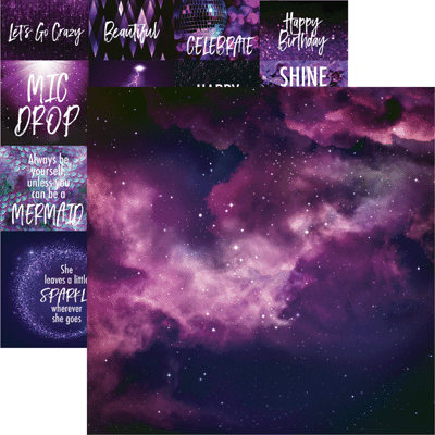 Reminisce Ultraviolet Violet Sky Scrapbook Paper