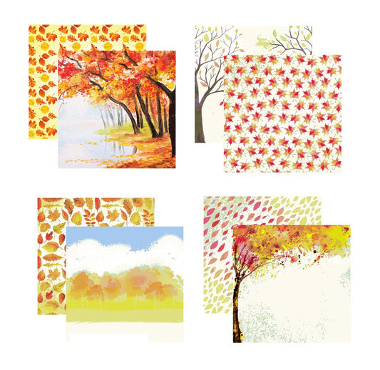 Reminisce Watercolor Fall Scrapbook Paper Set