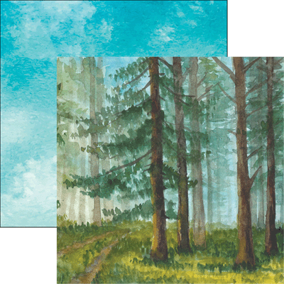 Watercolor Forest What Dreams May Come Scrapbook paper