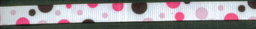 Pink Black Random Polka Dot Ribbon