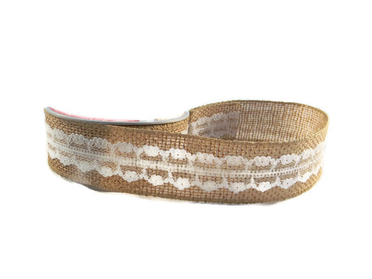 Wired Lace Burlap Ribbon