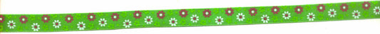 Green with Brown Flower Ribbon
