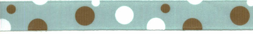 Mint Green Brown Polka Dot Ribbon