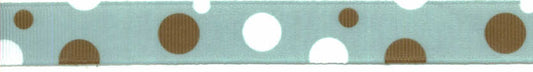 Mint Green Brown Polka Dot Ribbon