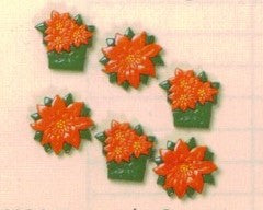 Seasons Greetings Poinsettia Buttons Set