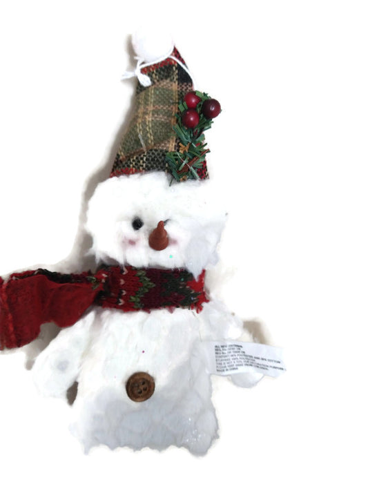 Snowball Snowman Plush Ornament