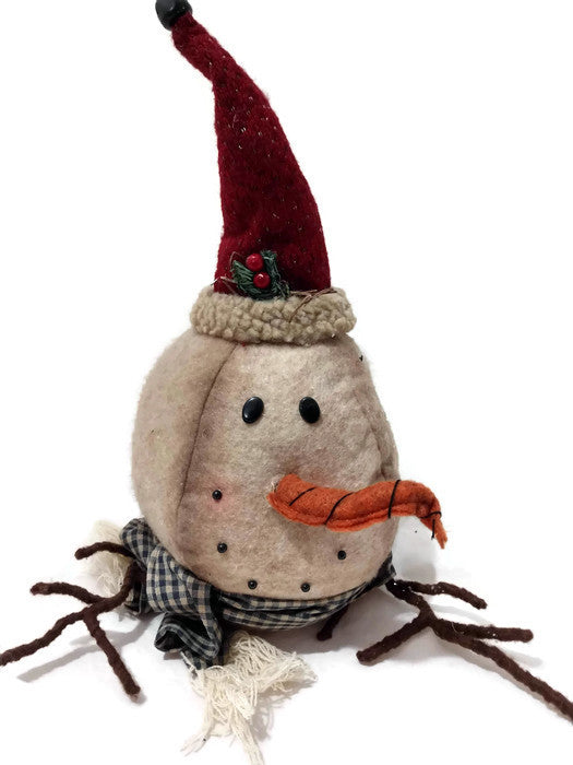 Rustic Santa Snowman Plush Decor