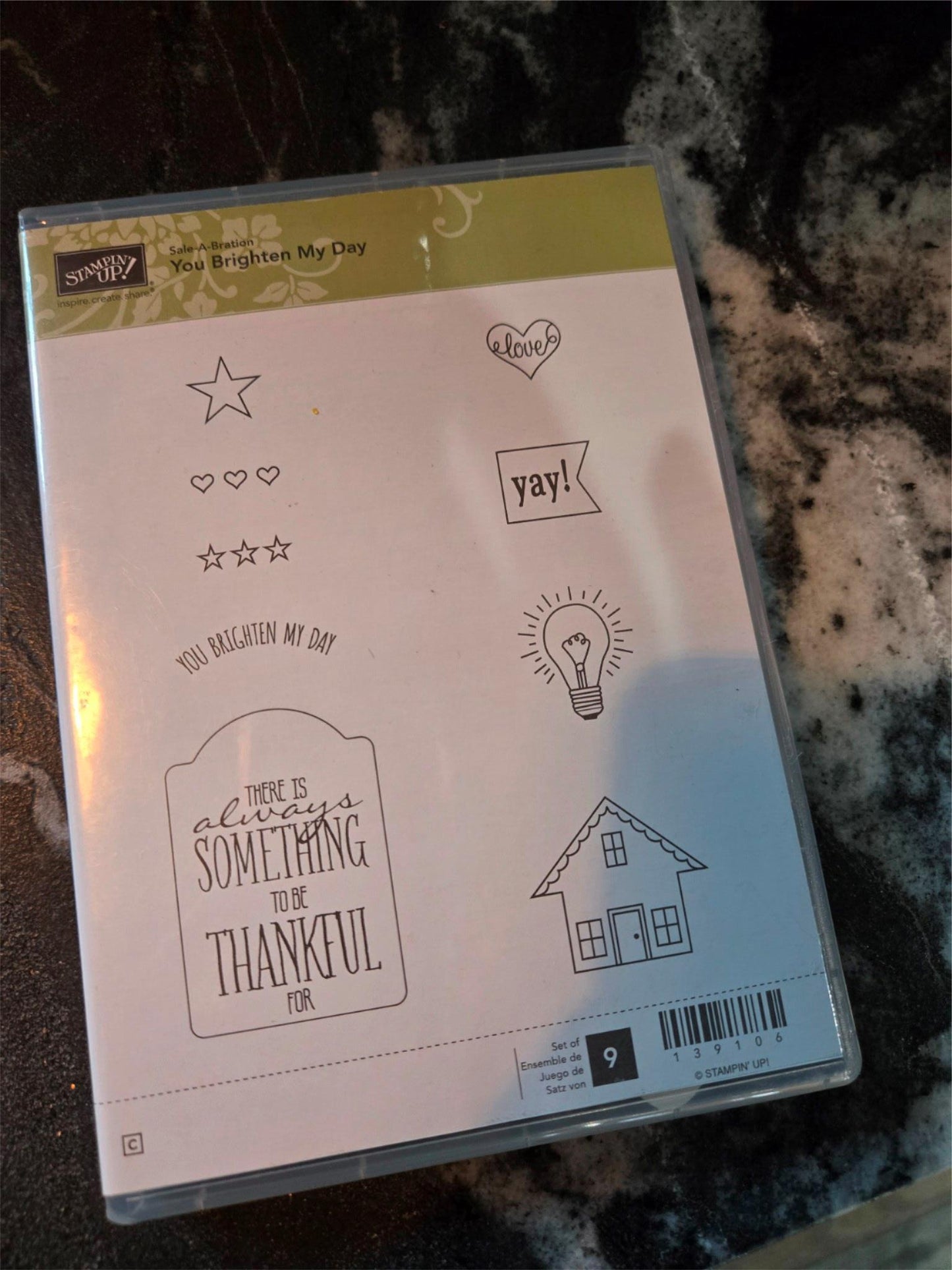 Stampin Up You Brighten My Day Cling Stamp Set