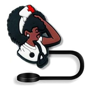African American Nurse Straw Topper Cover