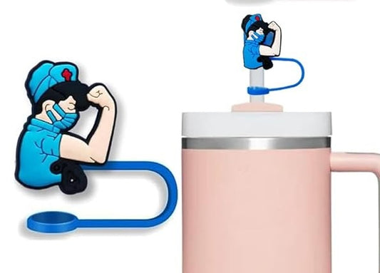 Nurse Strong Silicone Straw Topper