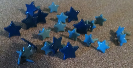 Mix Blue Star Scrapbooking Brads Set