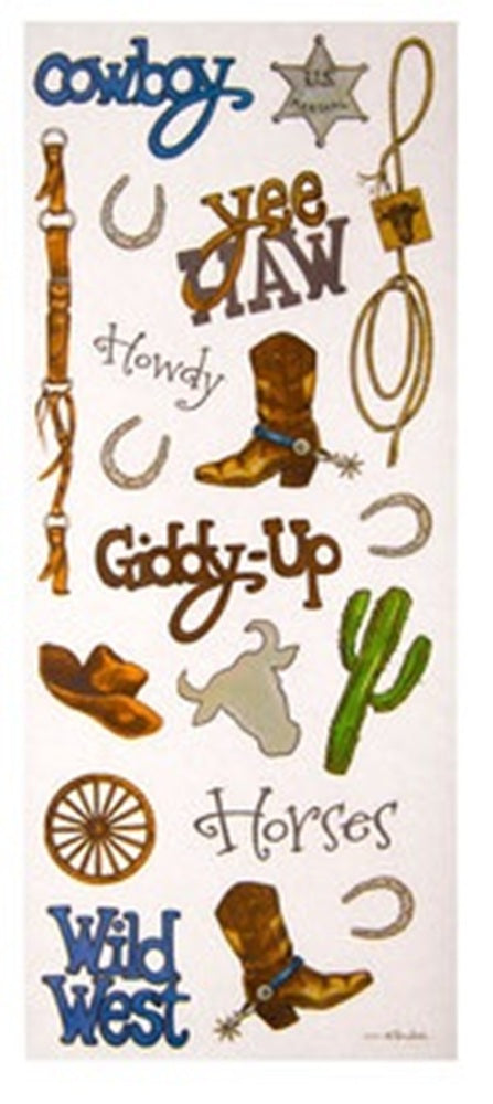 Cowboy Boots Hat Horseshoes Stickers Horses