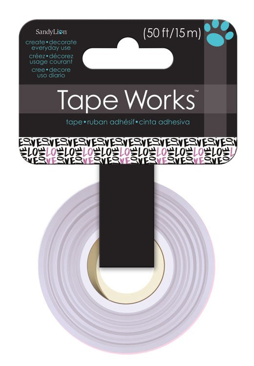 Purple Love words Tapeworks Tape