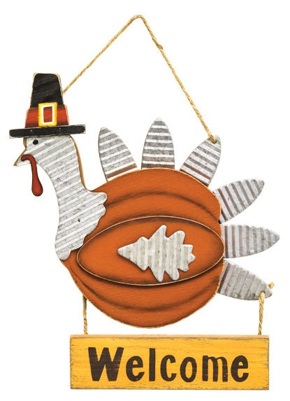 Welcome Thanksgiving turkey Wood Hanging Decor