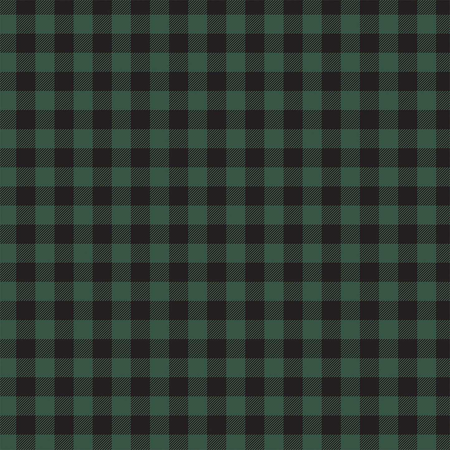 Green and Black Buffalo Plaid Paper Double Sided 12x12 Scrapbook Paper