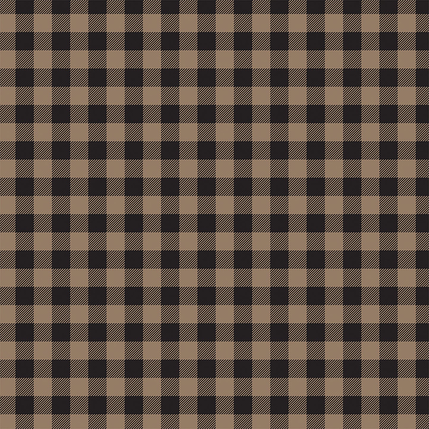 Brown and Black Buffalo Plaid Paper Double Sided 12x12 Scrapbook Paper