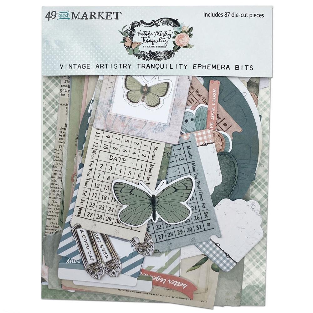 49 and Market Vintage Artistry Tranquility Ephemera Bits