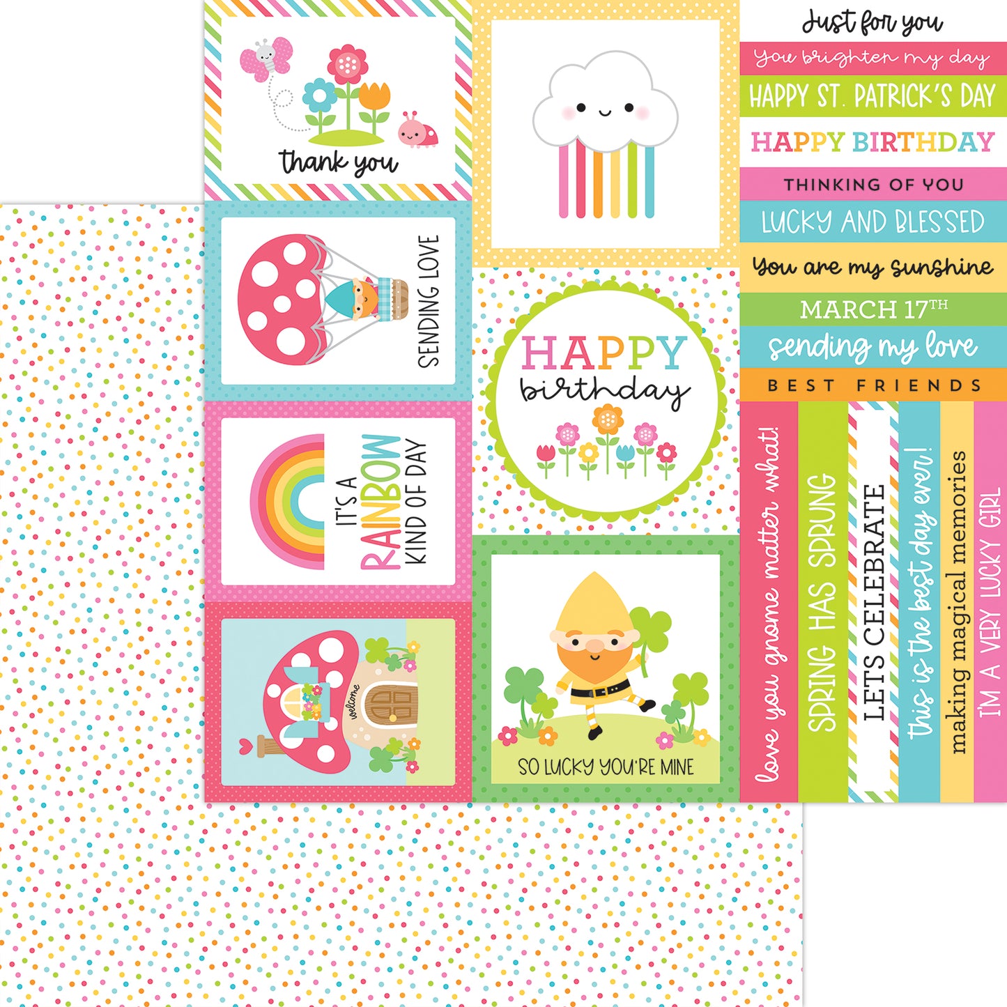Sprinkles of Color Over the Rainbow Scrapbook Paper