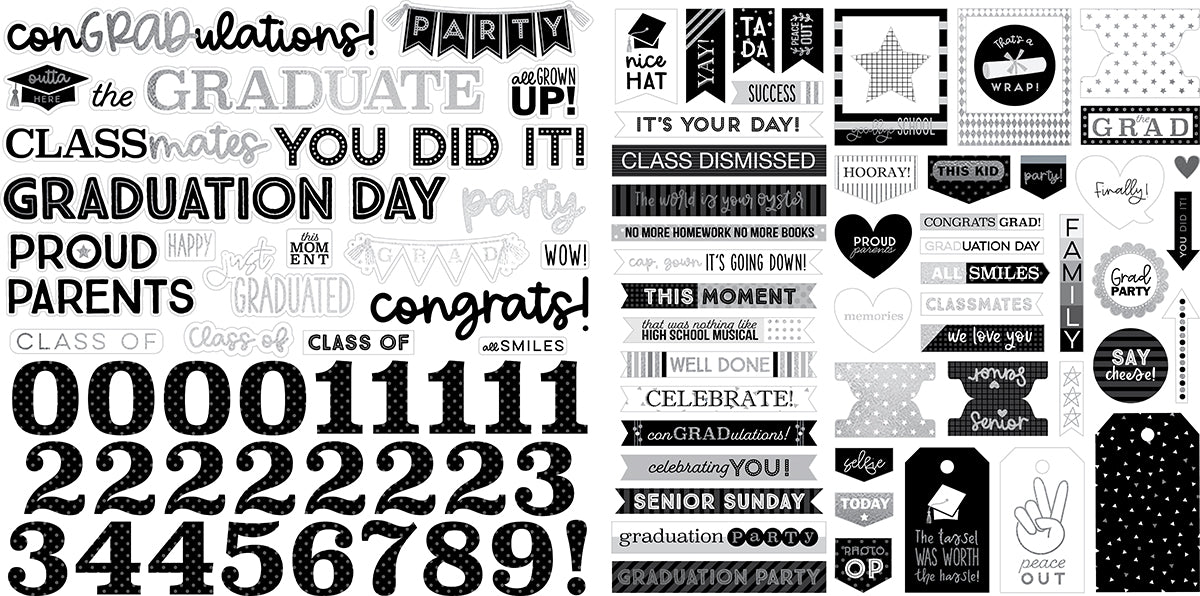 Cap and Gown Word Ephemera Die Cuts
