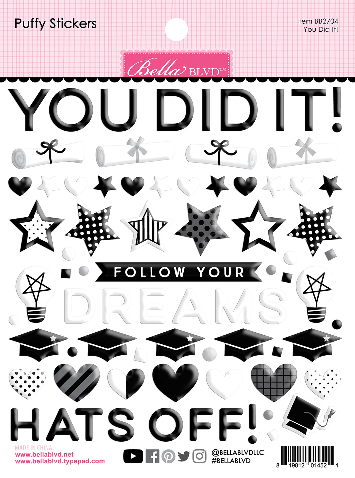 Bella Blvd Graduation Puffy Stickers