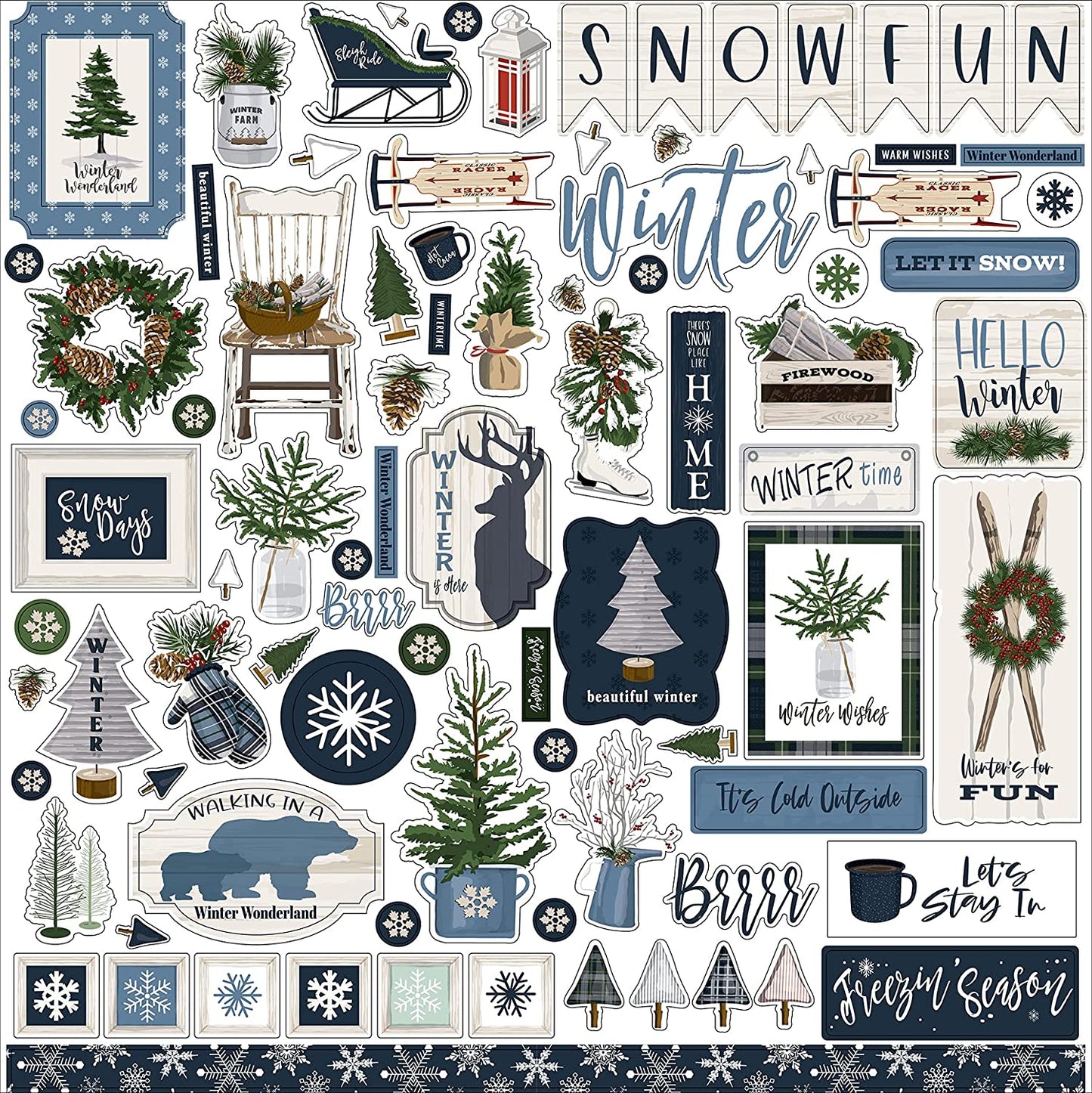 Carta Bella Welcome Winter Element Stickers