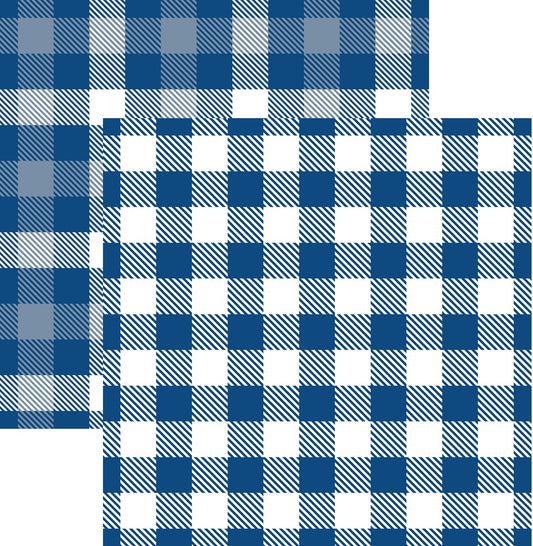 Classic Blue Tartain Plaid Cardstock Paper
