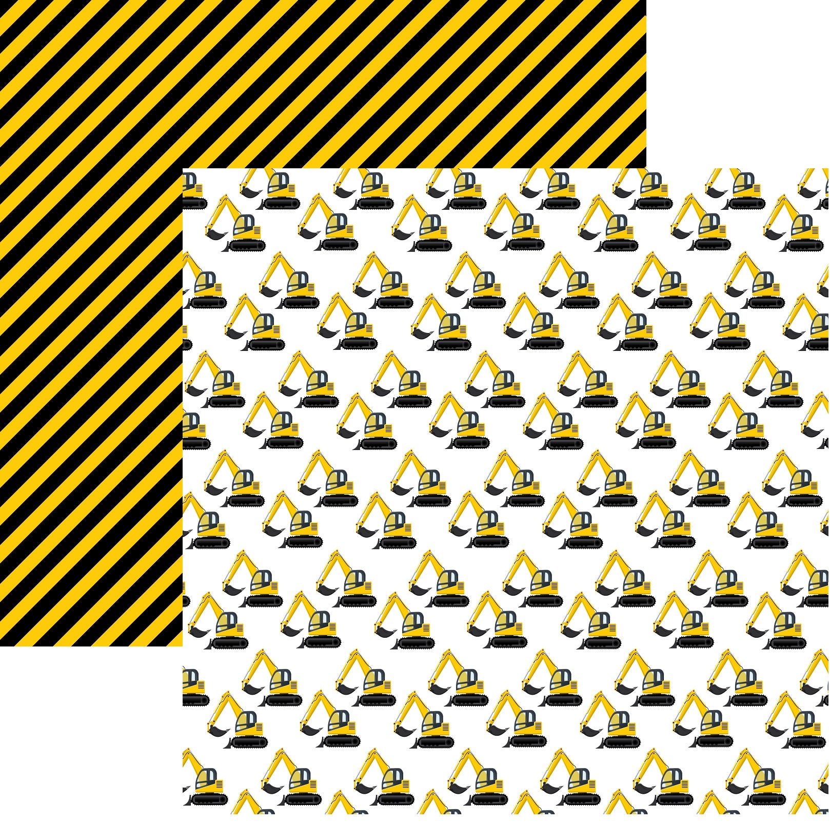 Excavator Truck Construction Trucks Pattern Wrapping Paper