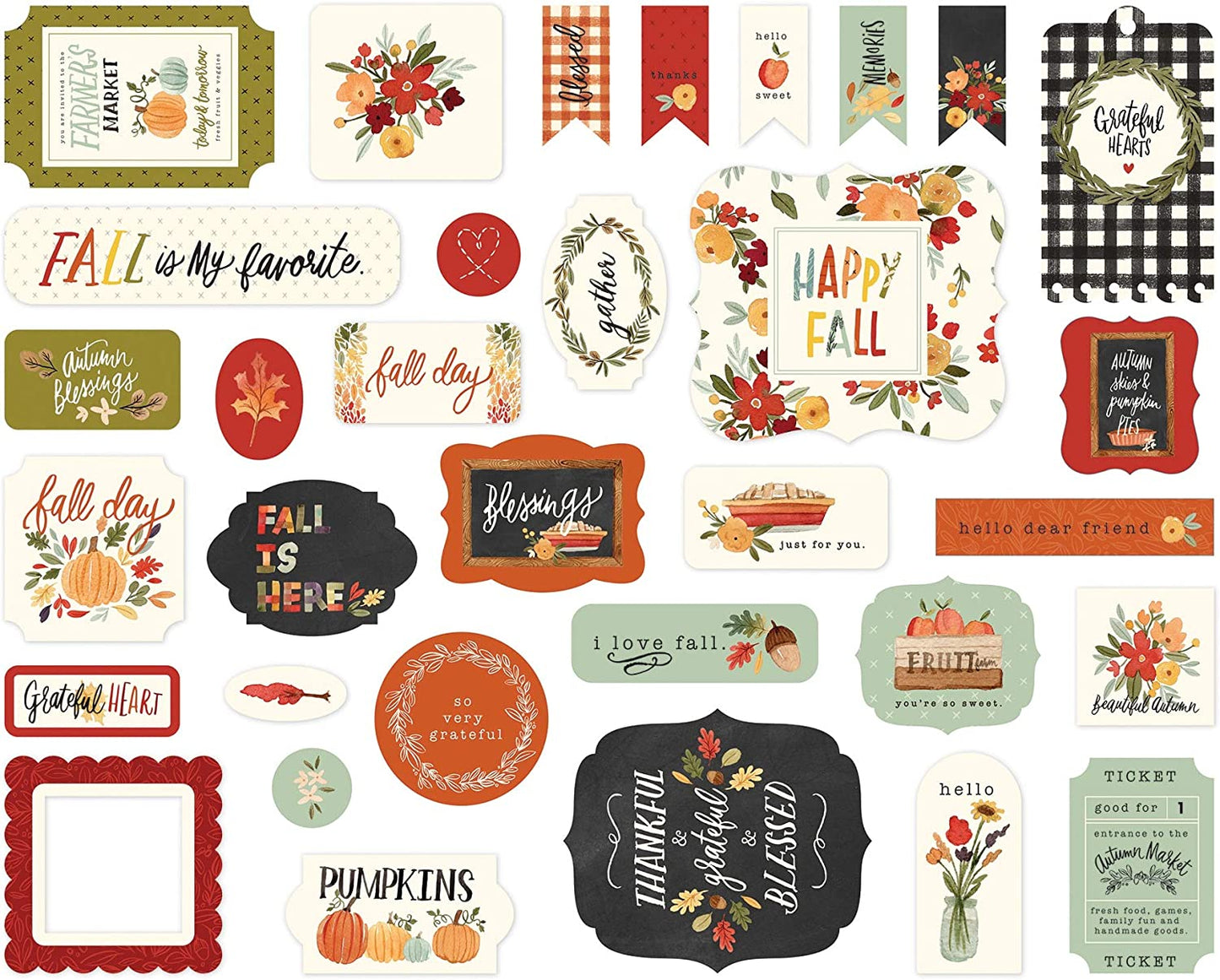Hello Autumn Ephemera Shapes