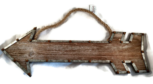 Wooden Arrow with Metal Accents