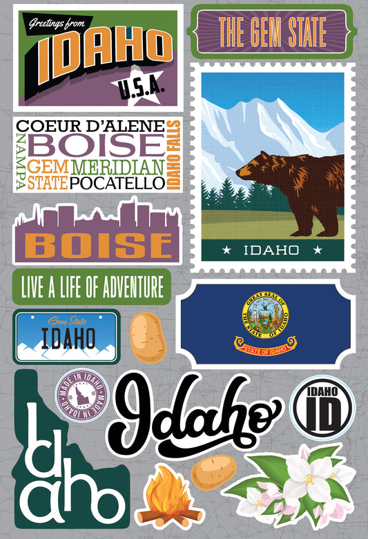 State Idaho Scrapbook Stickers by Reminisce