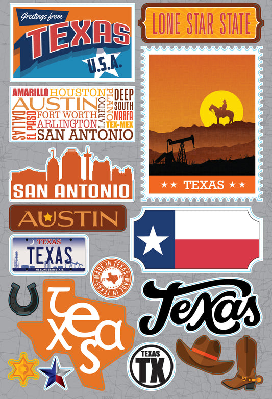 State Texas Scrapbook Stickers by Reminisce