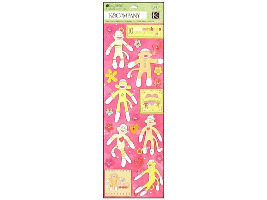 k & co sock monkey stickers