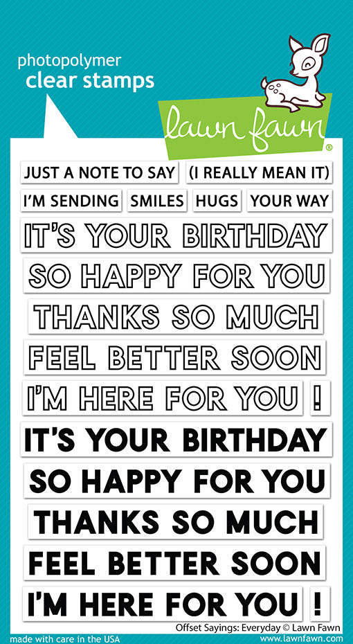 Lawn Fawn Offset Sayings Everyday Stamps