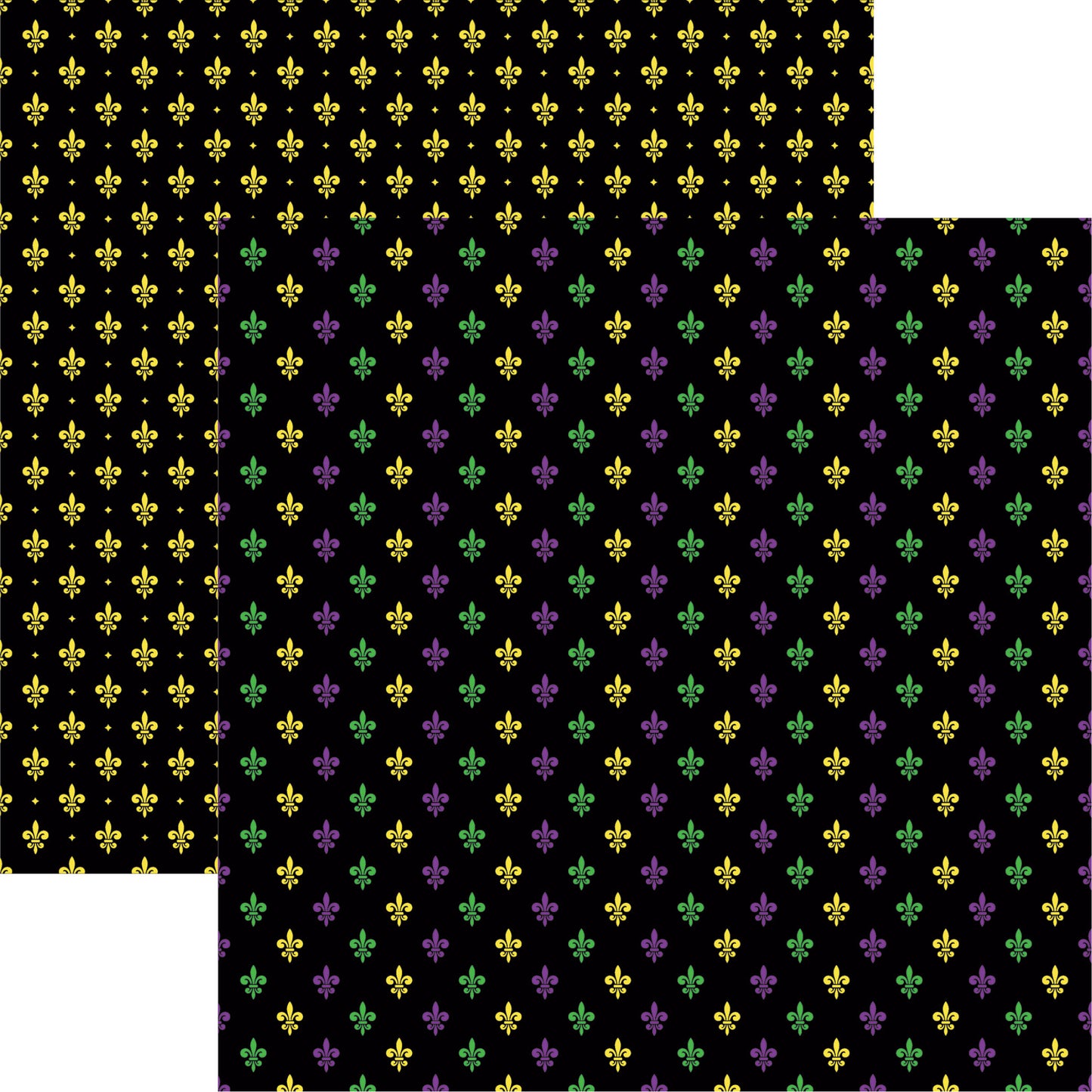 Fleur de Lis - Mardi Gras Scrapbook Paper 12x12