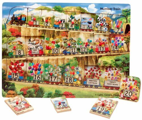 Wood Number Train Puzzle