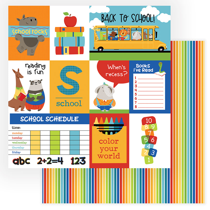 Recess - School 12x12 Scrapbook Papers Set - 6 Sheets