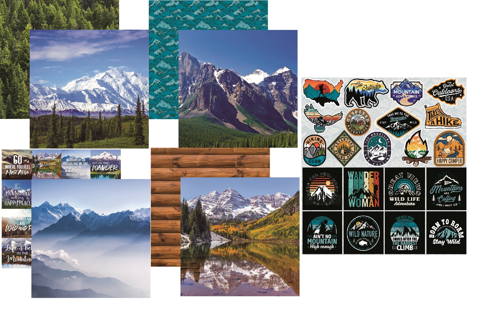 Mountains Calling 12X12 Travel Scrapbook Papers and Stickers Set – Country  Croppers