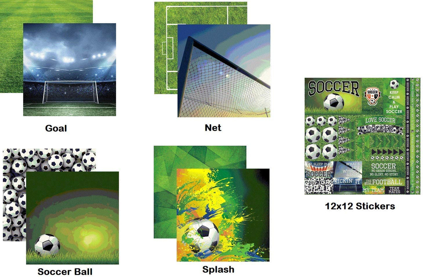 The Soccer Collection 2 Scrapbook Papers & Stickers Set