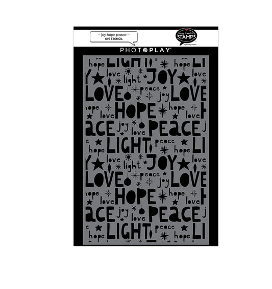 Hope Joy Peace Christmas Stencil