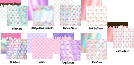 Unicorn Cake Scrapbook Paper