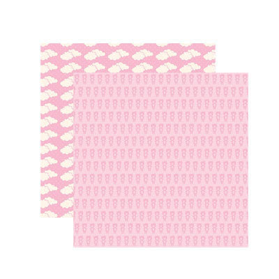 Reminisce Baby Basics - Baby Girl Teddy Bear Scrapbook Paper - 5 Sheets