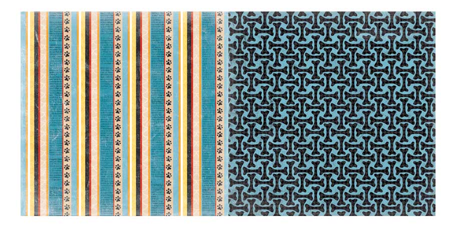 Bo Bunny Happy Tails Stripes Scrapbook Paper