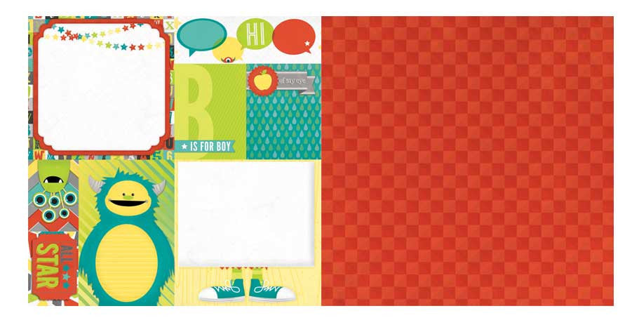 Bo Bunny Lil Monster Scrapbook Paper