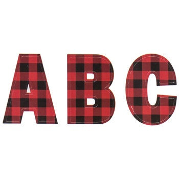 Buffalo plaid alphabet stickers