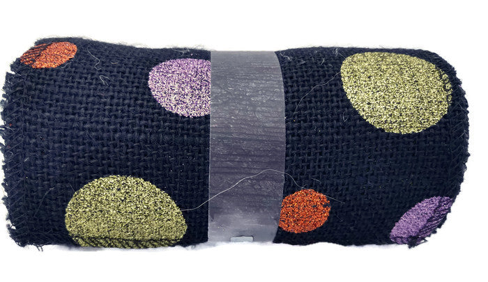 Halloween Polka Dot Burlap Ribbon