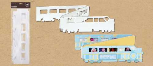 Train Chipboard Accordian Scrapbook Album