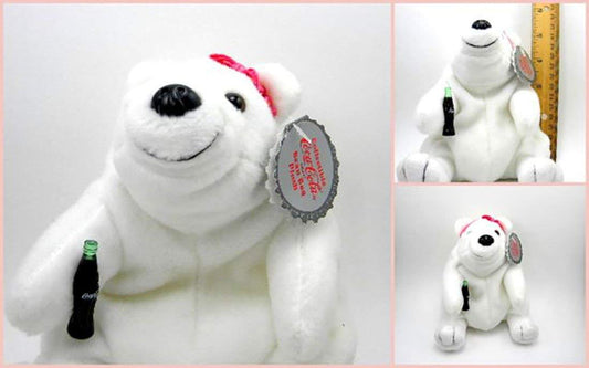 Coca Cola BeanBag Bear with Pink Bow